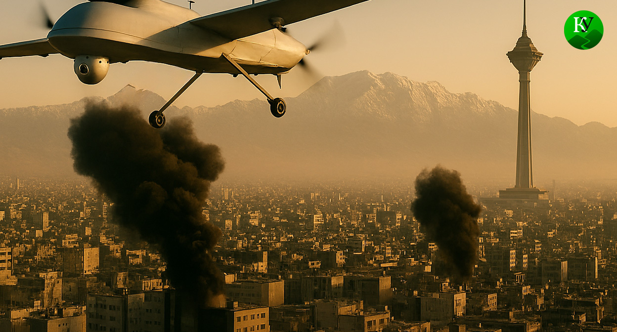 БПЛА над Тегераном. Иллюстрация создана «Кавказским узлом» с помощью ИИ в программе Copilot БПЛА над Тегераном. Иллюстрация создана «Кавказским узлом» с помощью ИИ в программе Copilot